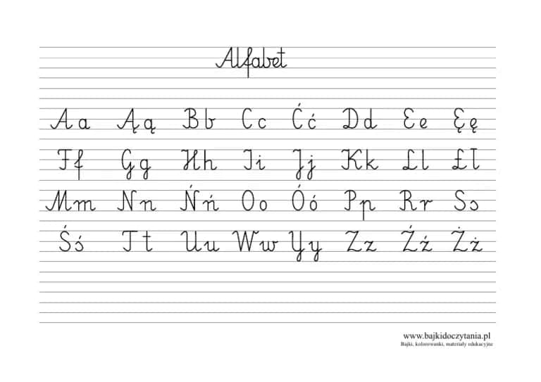 Nauka pisania: Polski alfabet od A do Ż. Poradnik + PDF